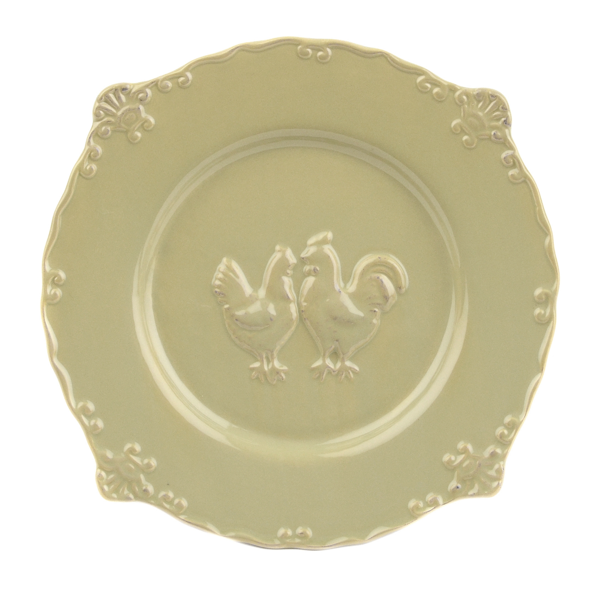 Green Rooster Salad Plate Kirklands