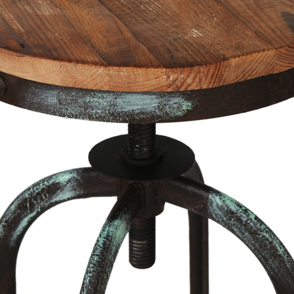 Industrial Black & Aqua Bar Stool Kirklands