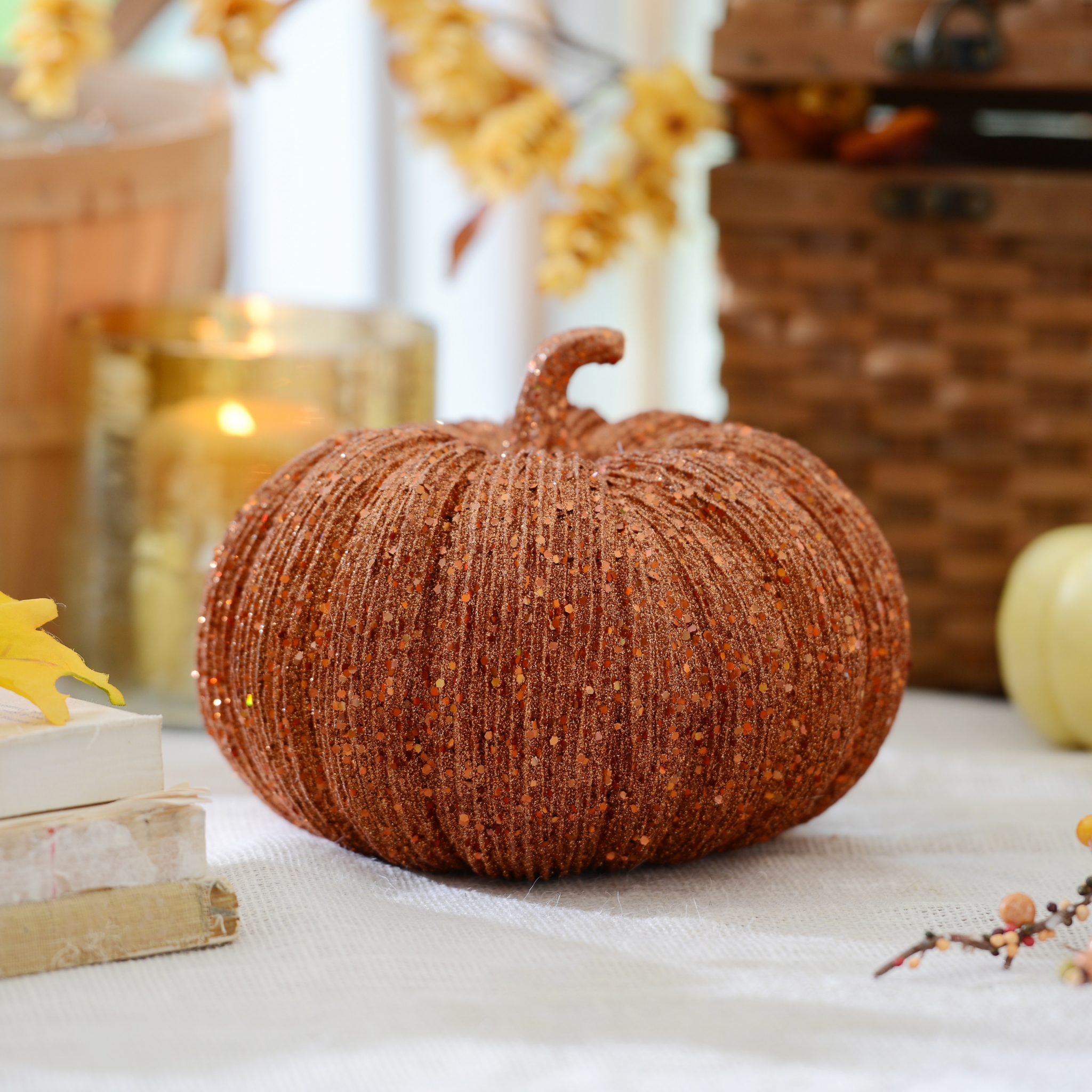 Glitzy Orange Pumpkin Kirklands