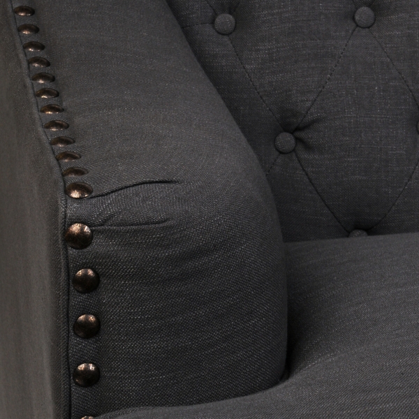 Bardot Charcoal Gray Sofa Kirklands