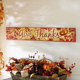 Give Thanks LED Canvas Art Print