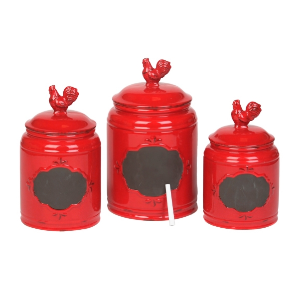 Red Rooster Canisters, Set of 3 Kirklands