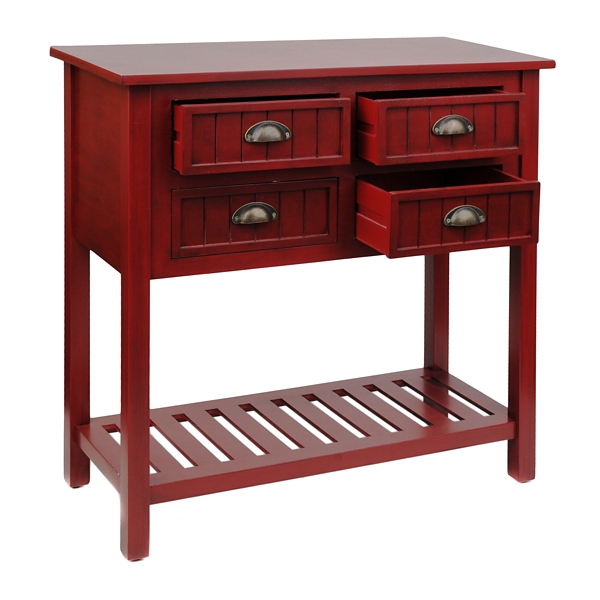 Red Beadboard Console Table Kirklands