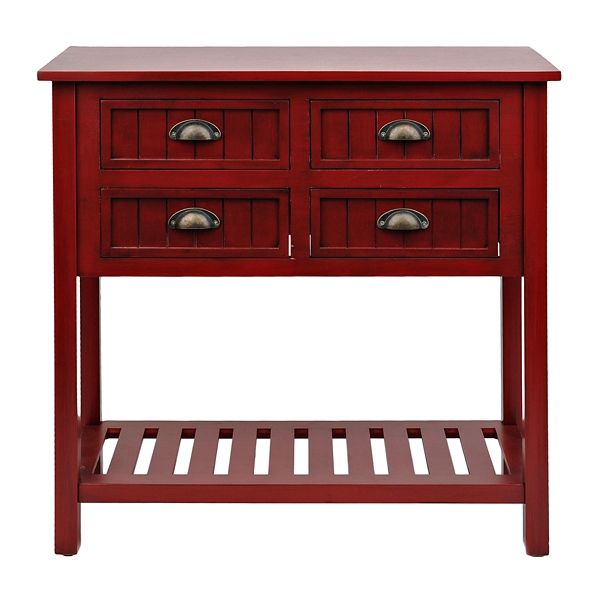Red Beadboard Console Table Kirklands