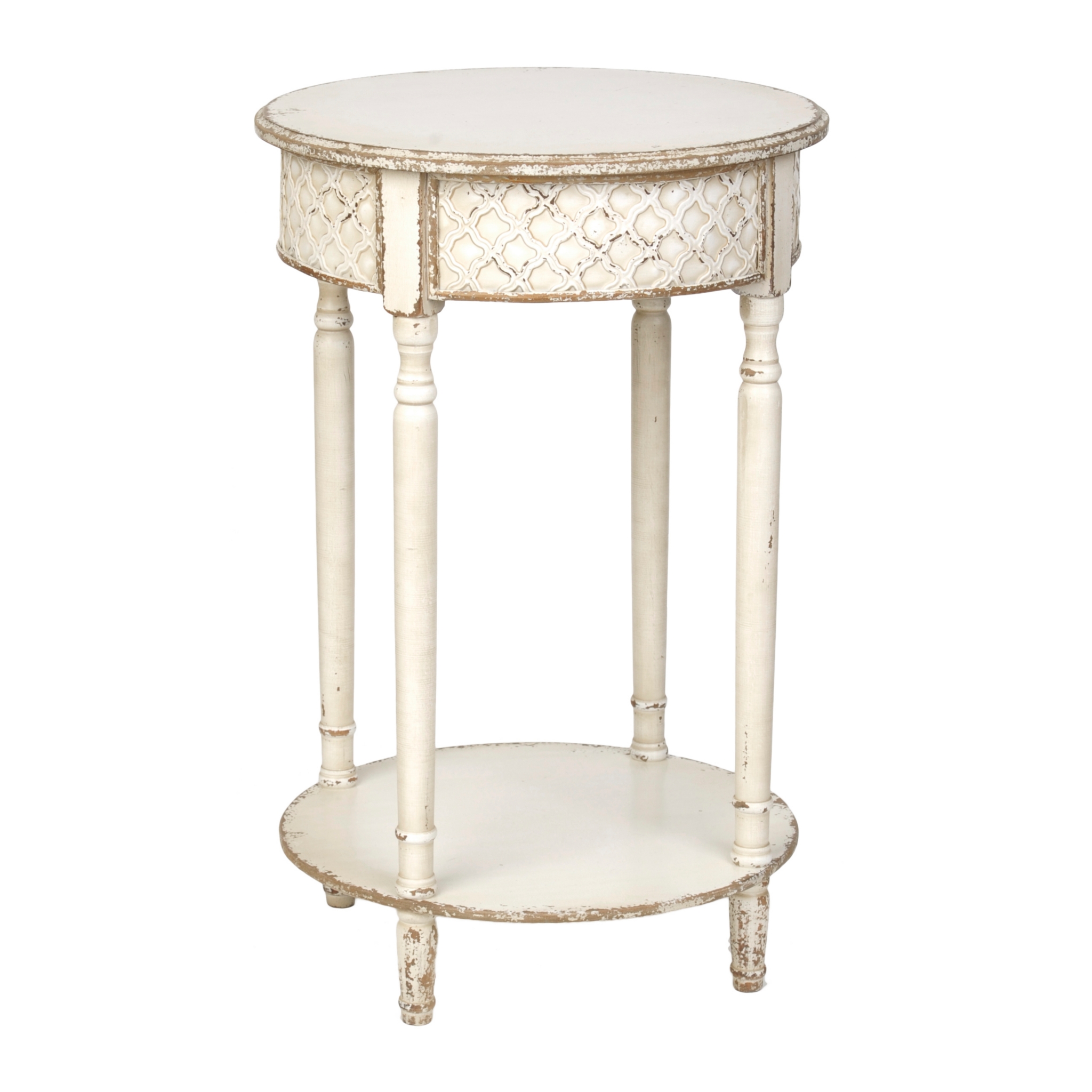 Distressed White Round Accent Table Kirklands