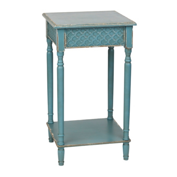 Distressed Blue Square Accent Table Kirklands