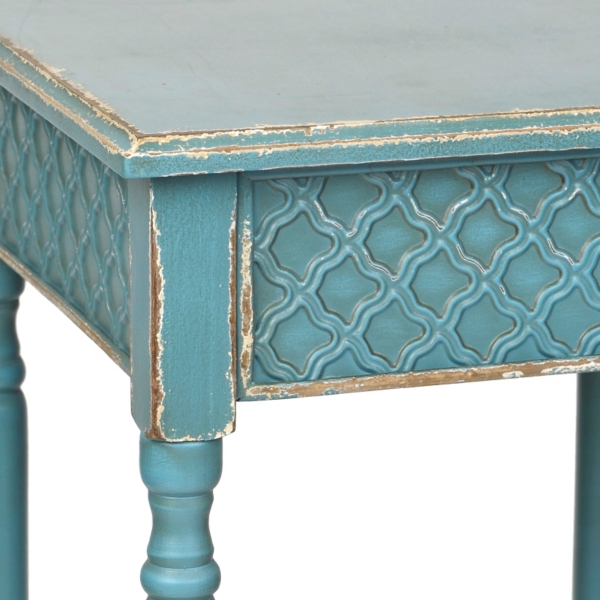Distressed Blue Square Accent Table Kirklands