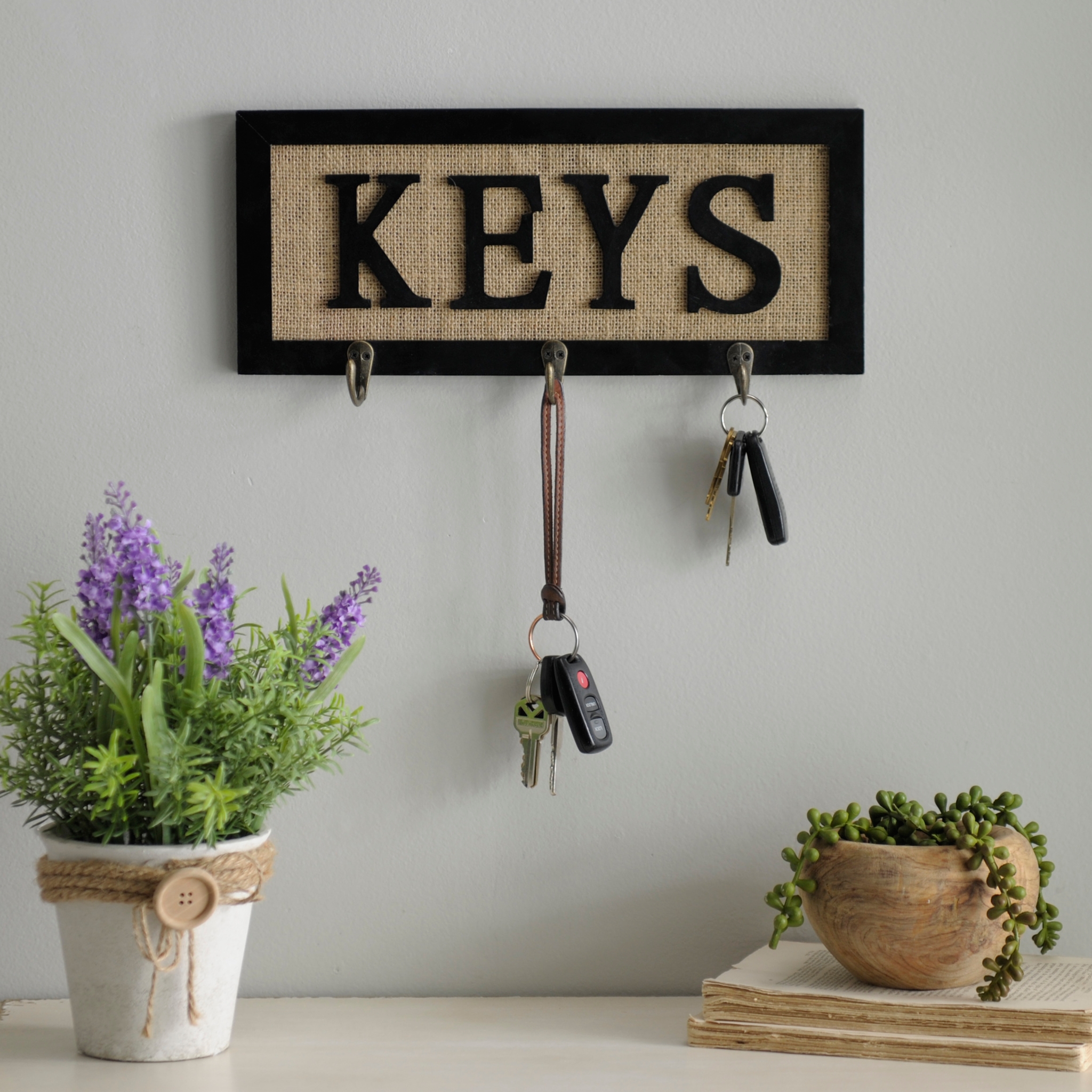 Burlap Keys Hooks Kirklands