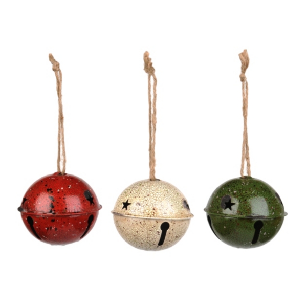 Rustic Jingle Bell Ornaments, Set of 3 Kirklands