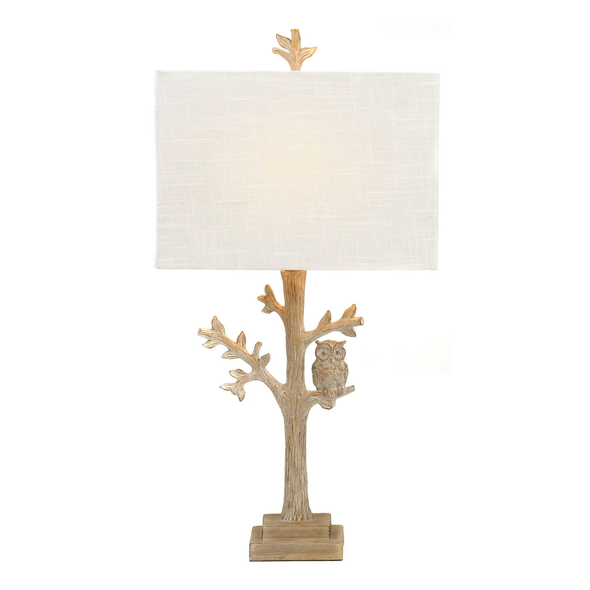 White Owl Tree Table Lamp