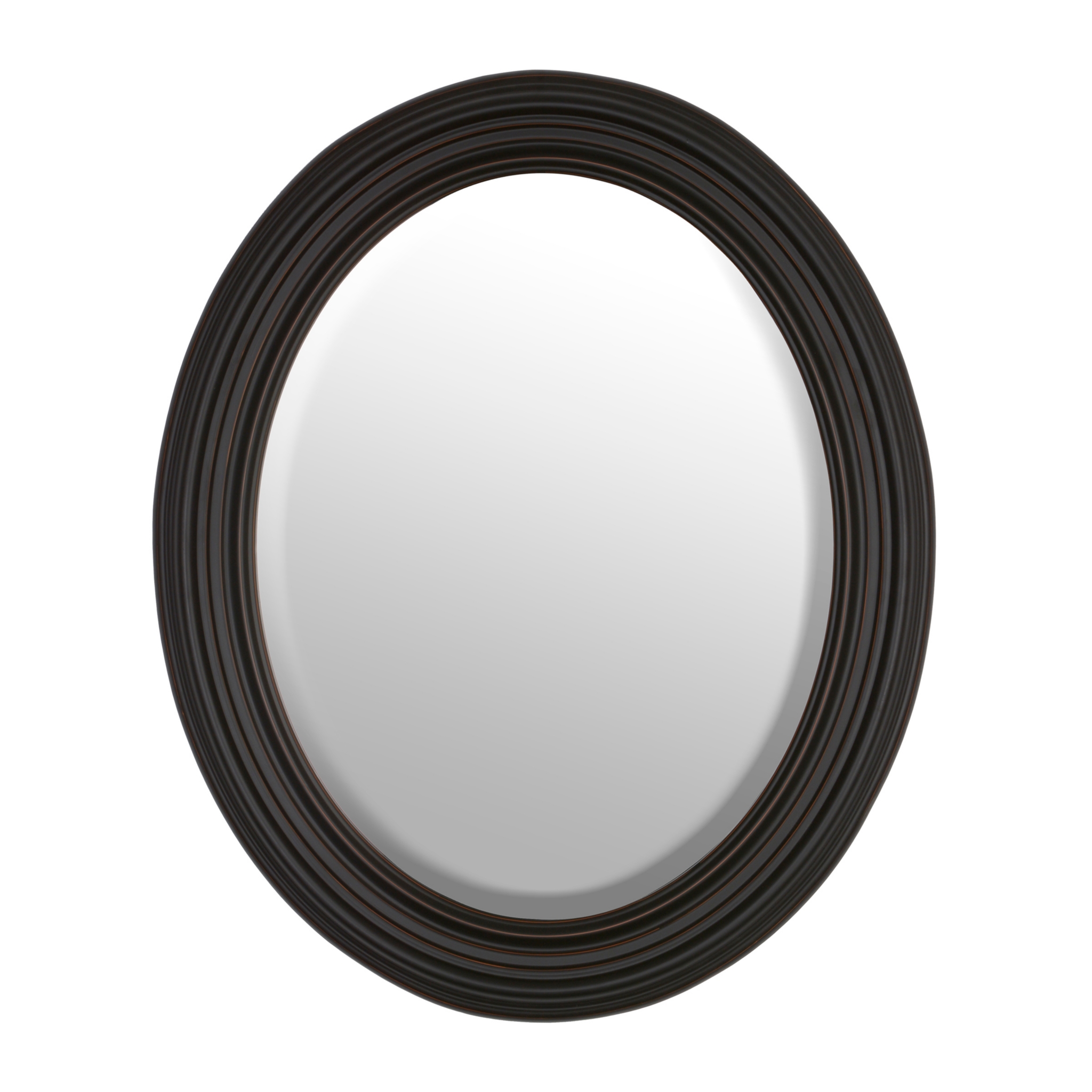 Distressed Black Oval Framed Mirror, 28x34 Kirklands
