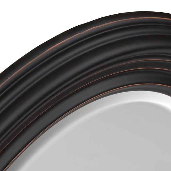 Distressed Black Oval Framed Mirror, 28x34 Kirklands