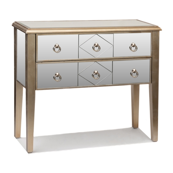 Champagne Mirrored Drawer Console Table Kirklands