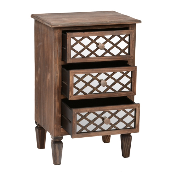 Rustic Mirrored Lattice 3Drawer Chest Kirklands