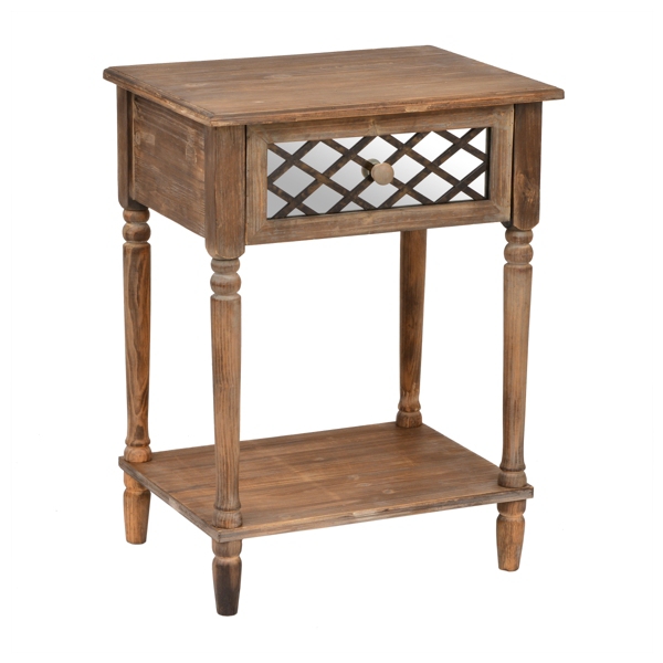 Rustic Mirrored Lattice Accent Table Kirklands