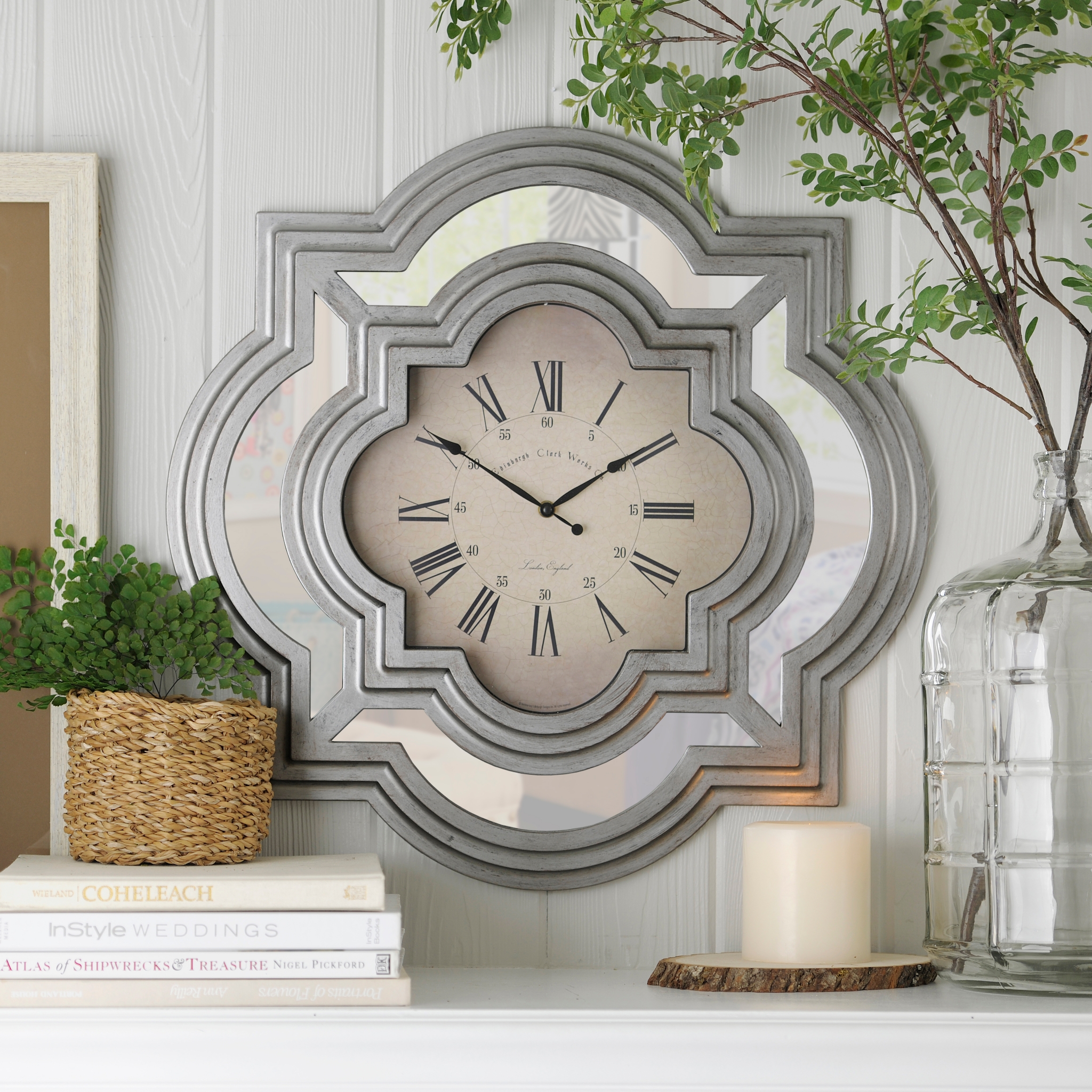 Silver Calcutta Wall Clock Kirklands