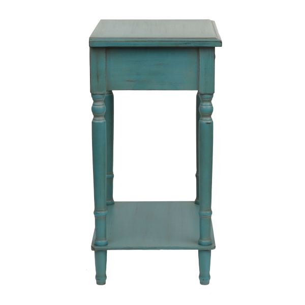 Brooke Distressed Turquoise Accent Table Kirklands