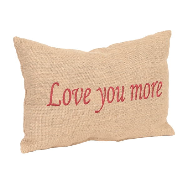 Burlap Red Love You More Pillow Kirklands