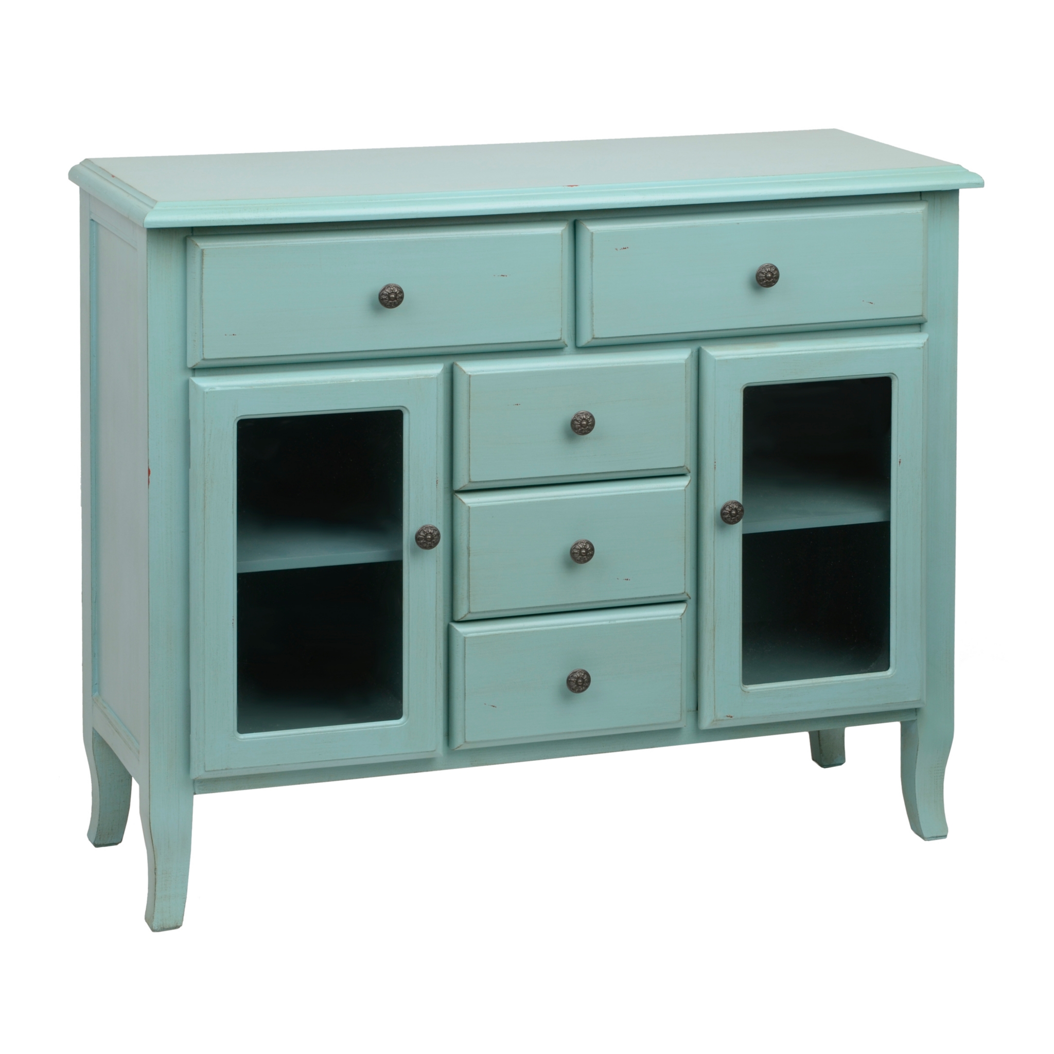Turquoise Glass Panel Sideboard Kirklands