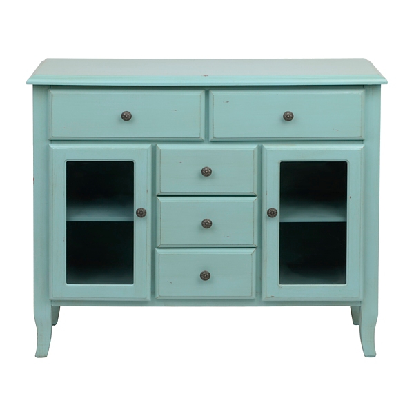 Turquoise Glass Panel Sideboard Kirklands