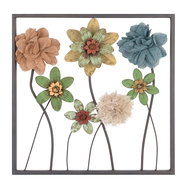 Burlap Flowers III Plaque Kirklands