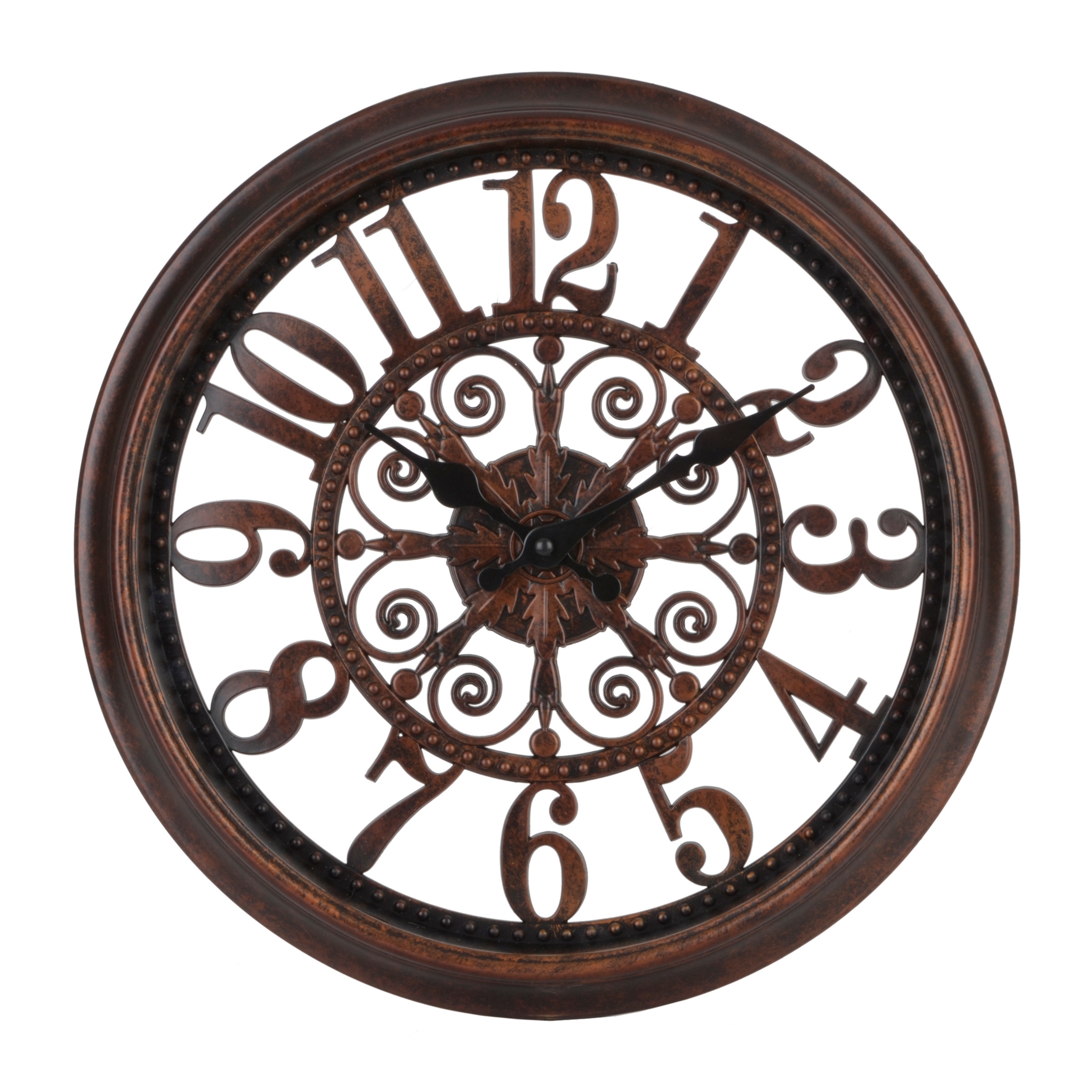 Distressed Bronze Open Face Clock Kirklands