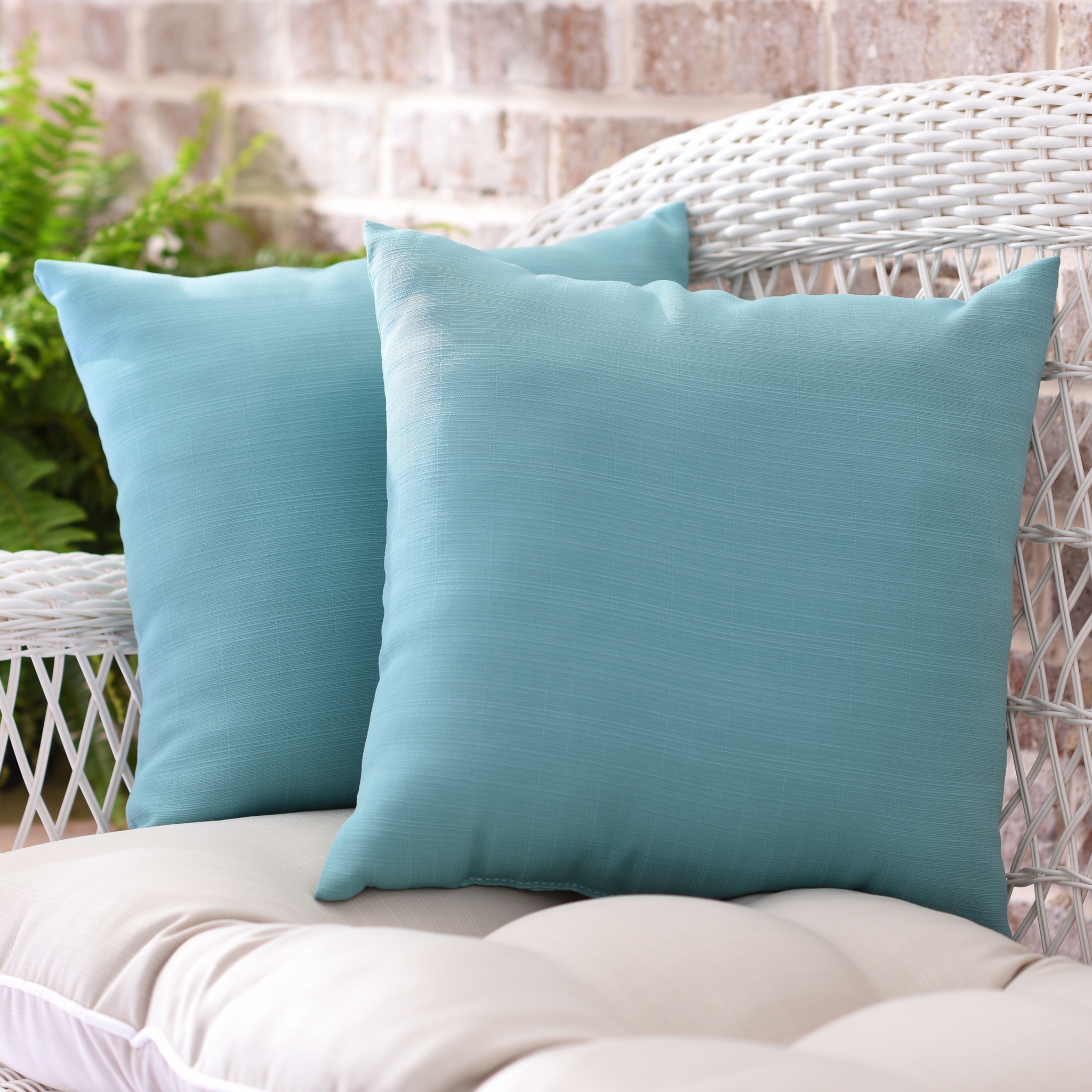Solid Aqua Outdoor Accent Pillows, Set of 2 Kirklands
