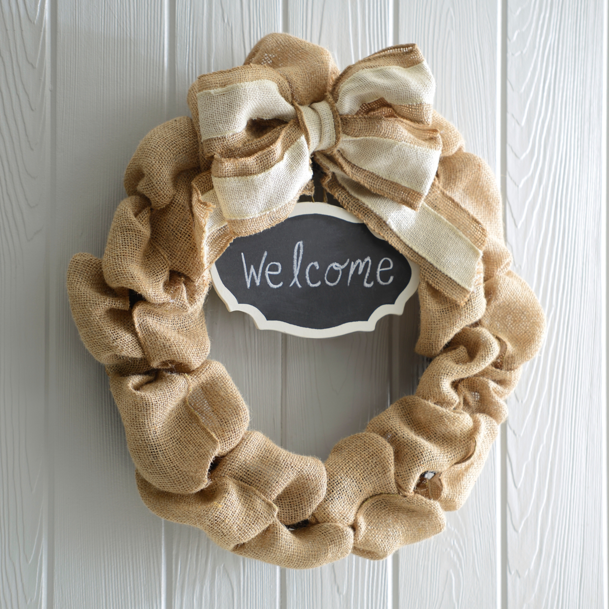 Burlap Chalkboard Wreath Kirklands