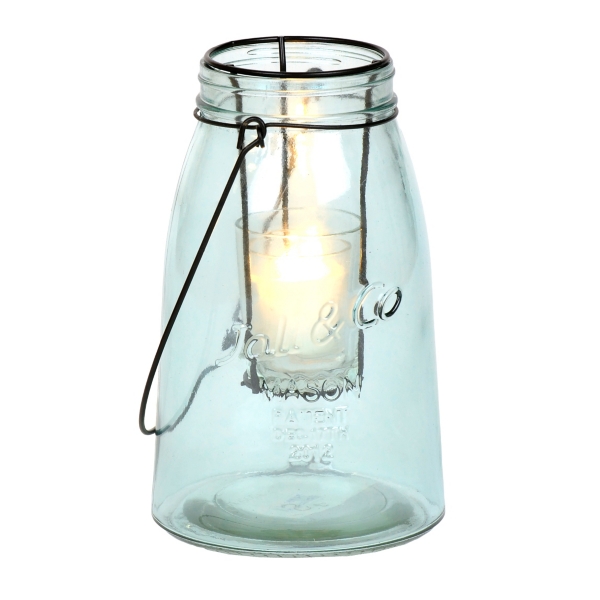 Small Blue Glass Lantern Kirklands