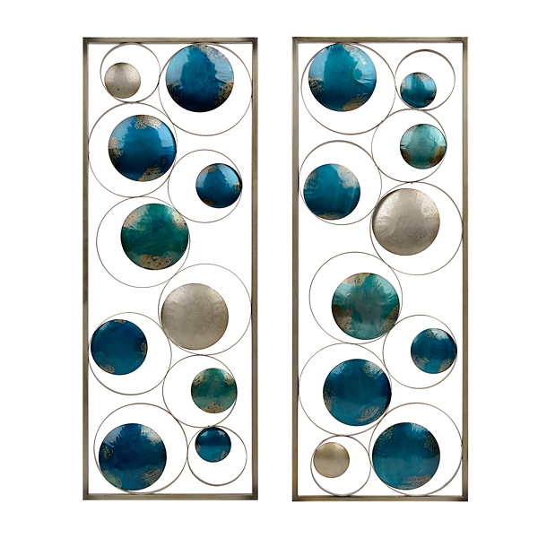 Blue Circles Metal Plaques, Set of 2 Kirklands