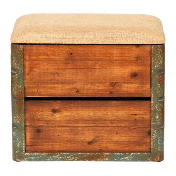 Wooden Crate Storage Ottoman Kirklands