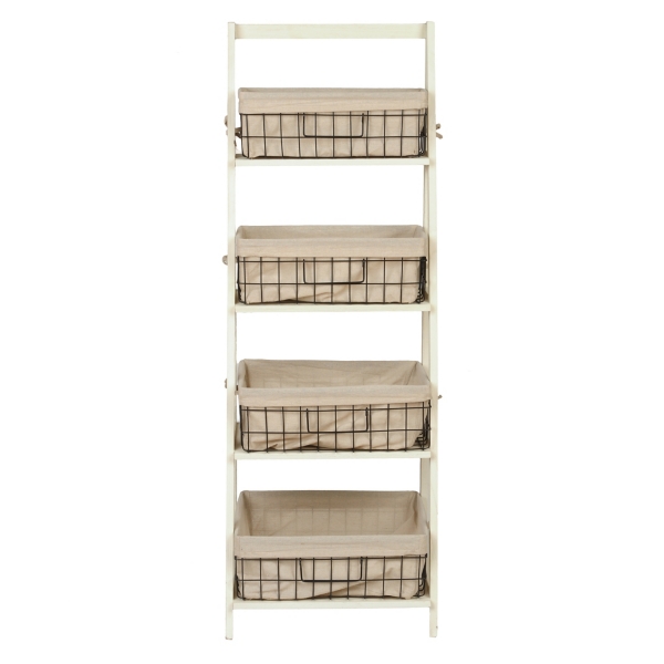 Cream Wood & Metal Ladder Shelf Kirklands