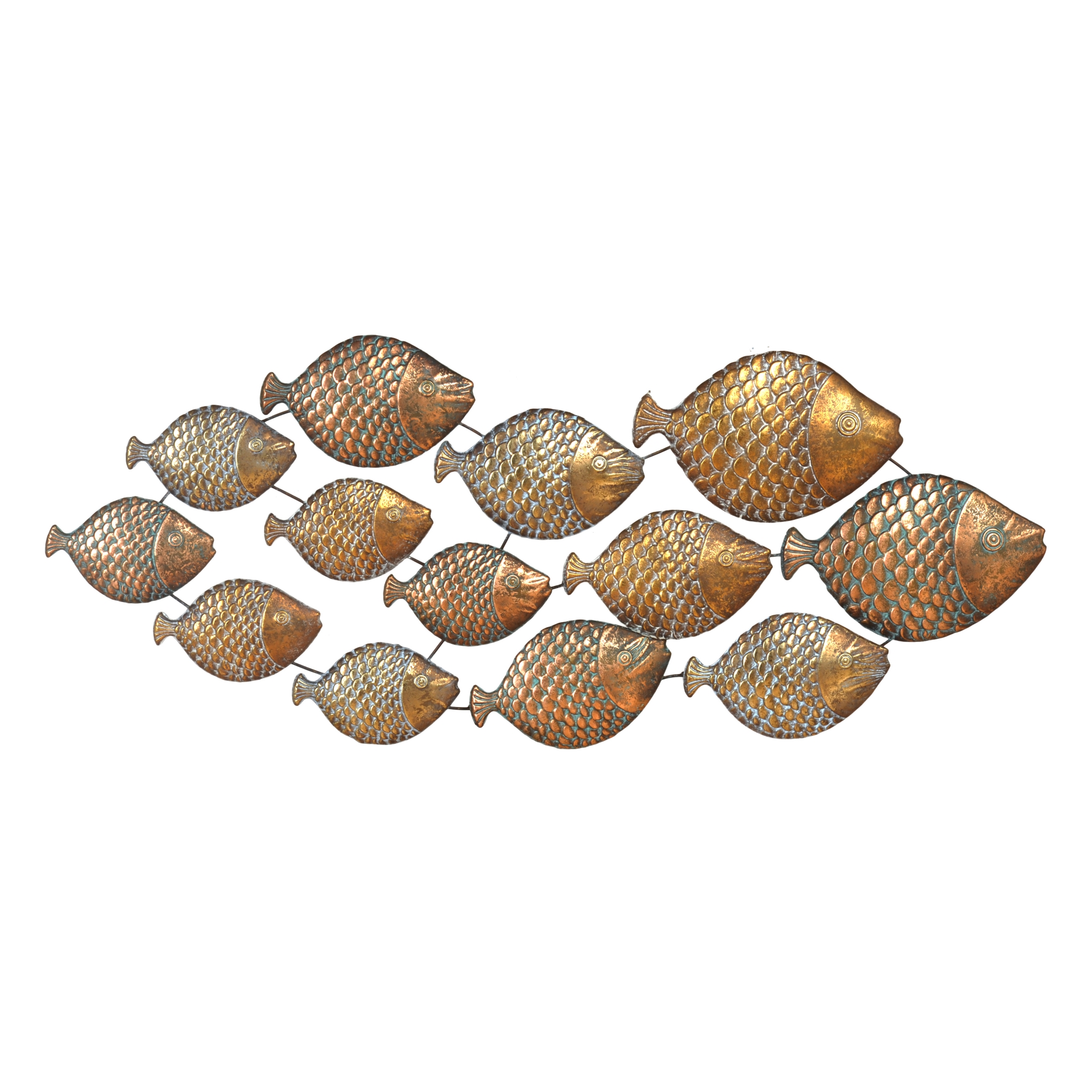 Distressed Gold School of Fish Metal Plaque Kirklands