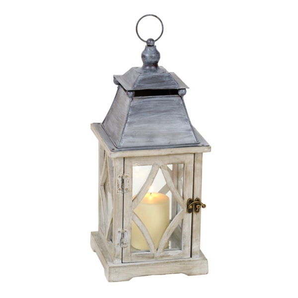 Rustic White and Gray Lantern Kirklands