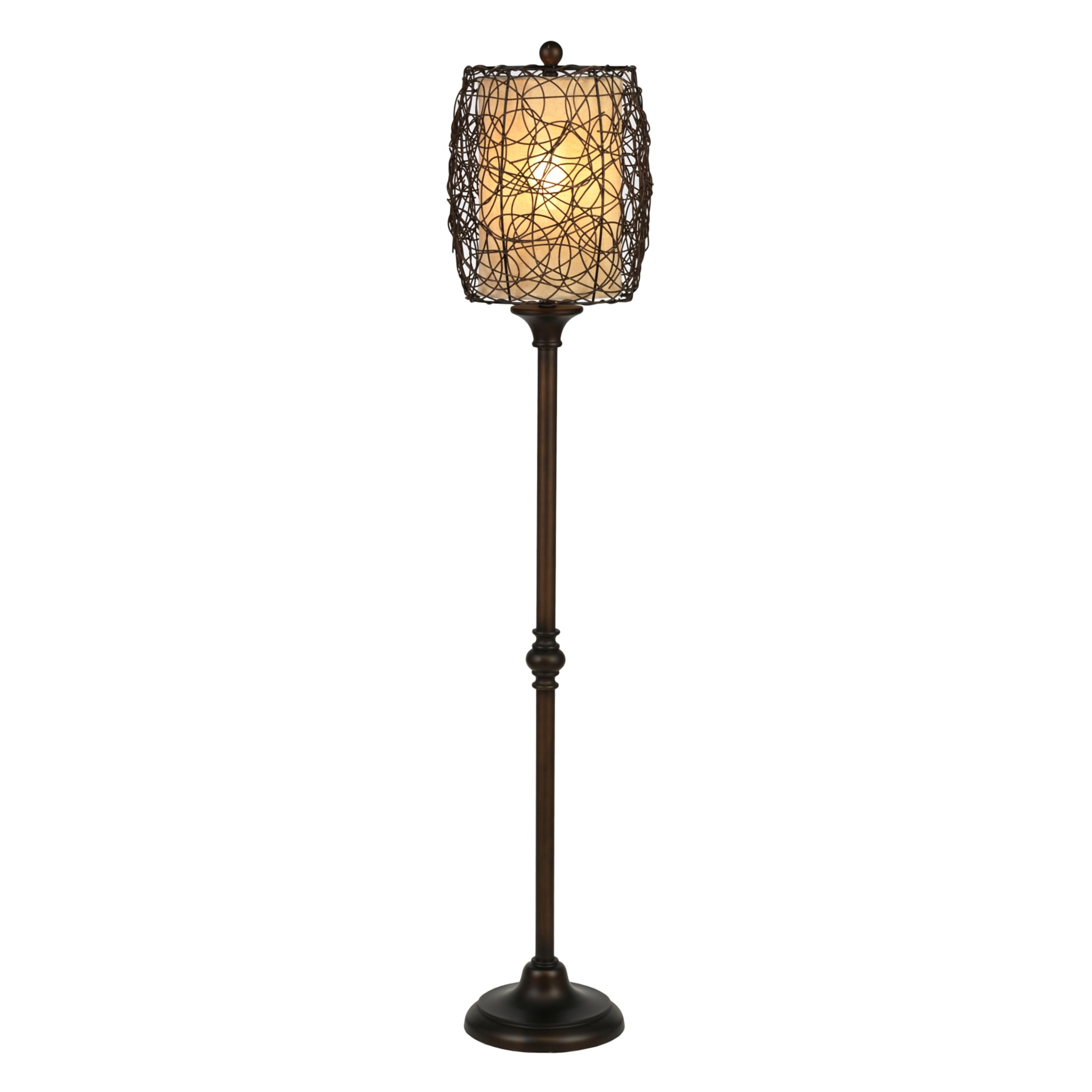 Bronze Rattan Shade Floor Lamp Kirklands