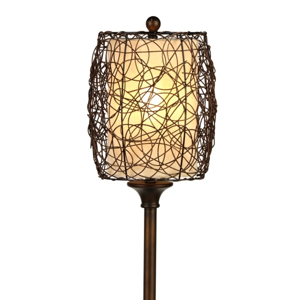 Bronze Rattan Shade Floor Lamp Kirklands