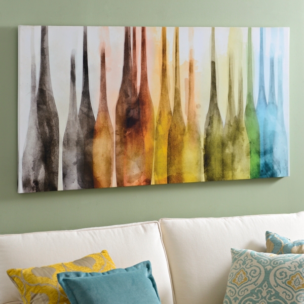 Abstract Wine Bottles Canvas Art Print Kirklands