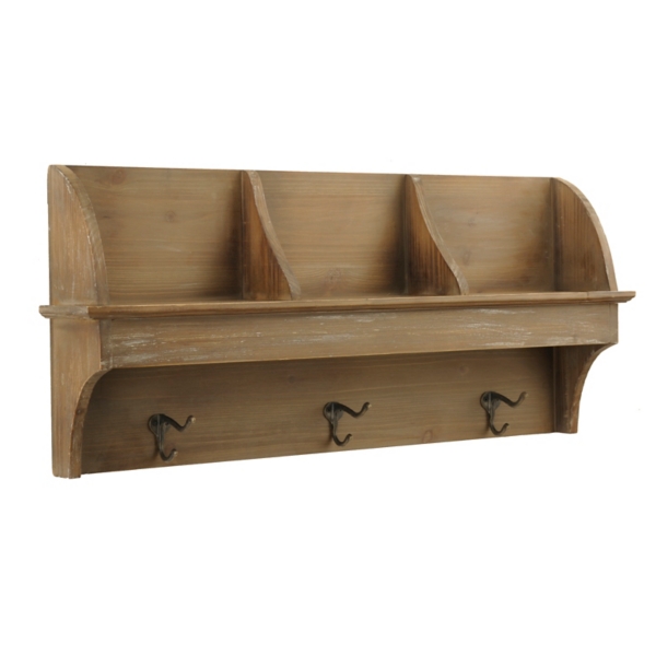 Wooden Cubby Shelf With Hooks Kirklands