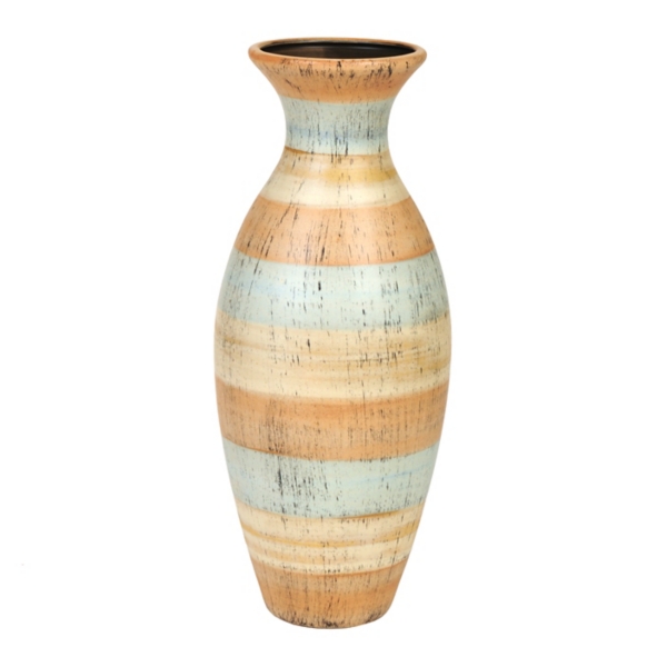 Striped Natural Ceramic Vase Kirklands