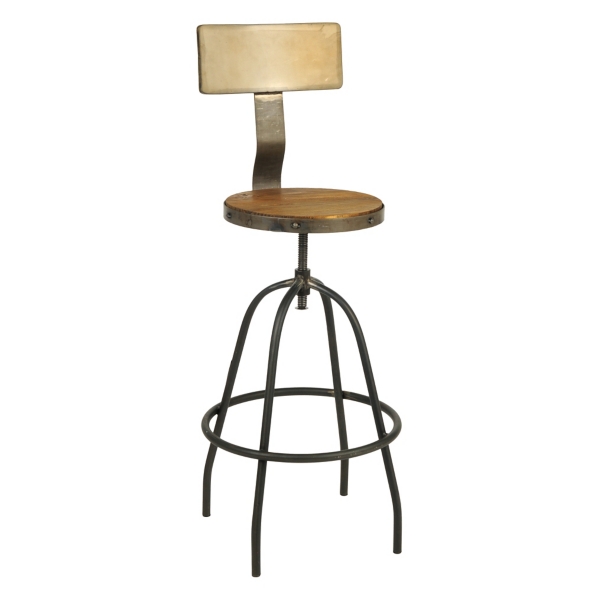 Brown Industrial Bar Stool Kirklands