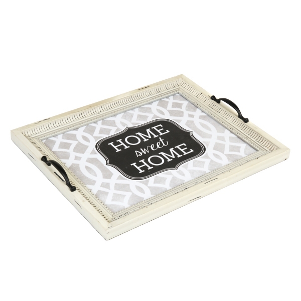 Distressed White Home Decorative Tray Kirklands