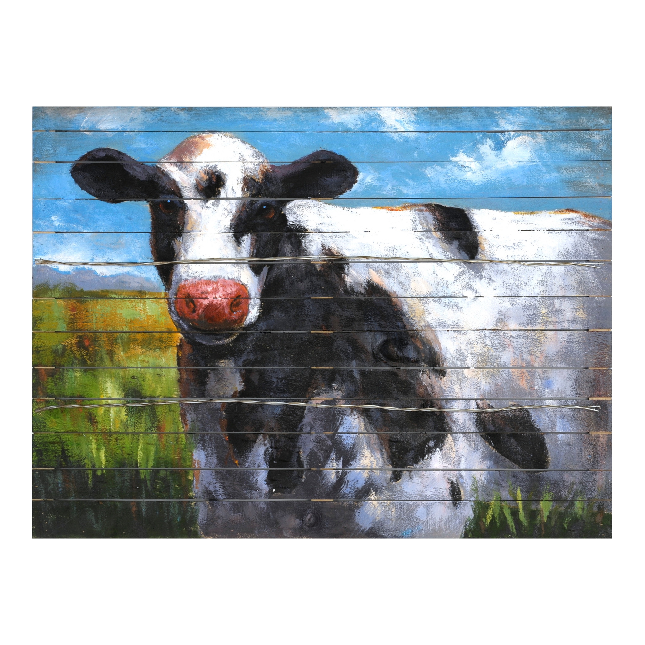 Farmyard Cow Wooden Plaque Kirklands