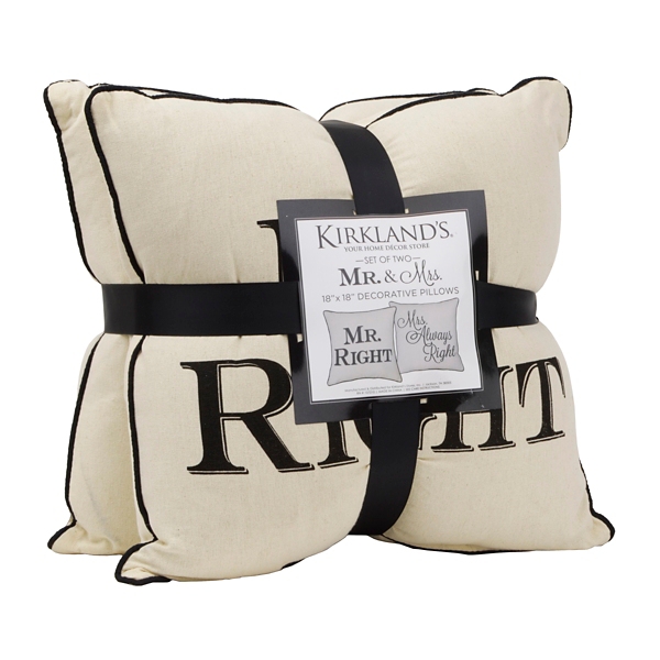 Mr. and Mrs. Always Right Pillows, Set of 2 Kirklands