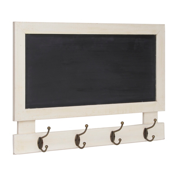 White Wooden Chalkboard Wall Hooks Kirklands