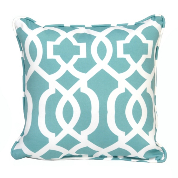 Geometric Aqua Outdoor Accent Pillow Kirklands