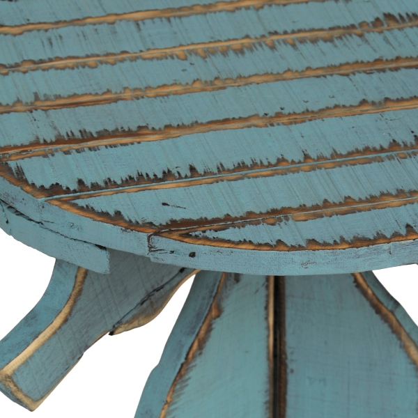 Distressed Blue Seahorse Side Table Kirklands