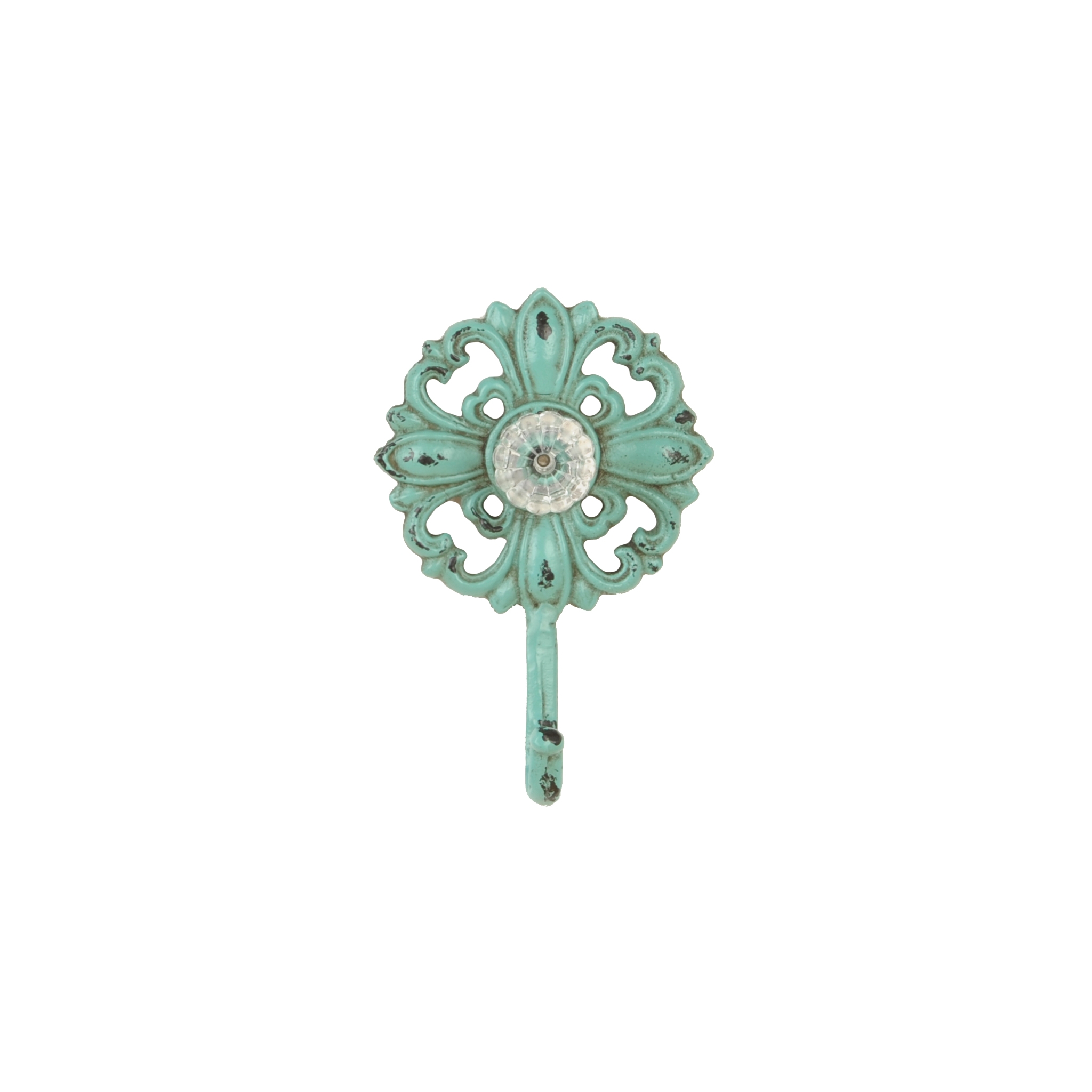 Distressed Turquoise Medallion Metal Hook Kirklands
