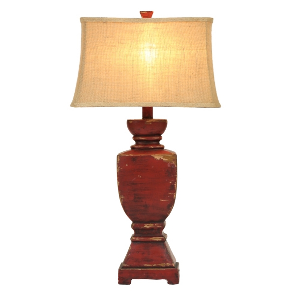 Distressed Brick Red Table Lamp | Kirklands