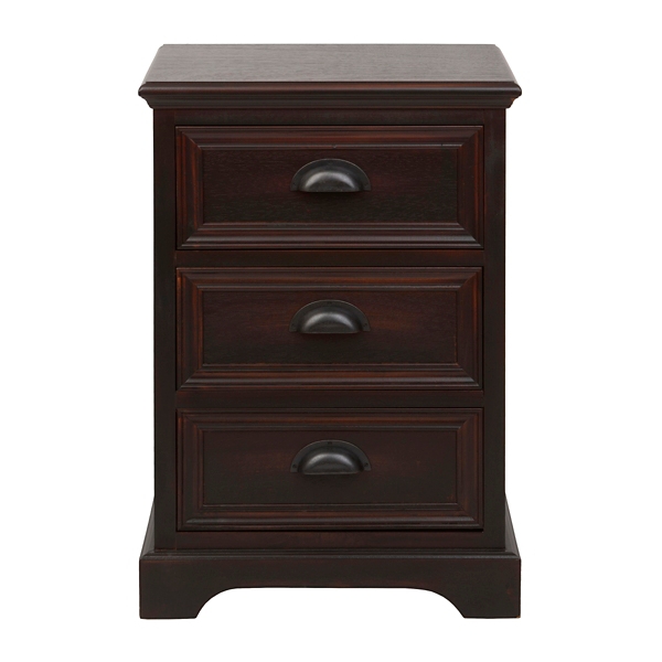Espresso Farmhouse 3Drawer Side Table Kirklands