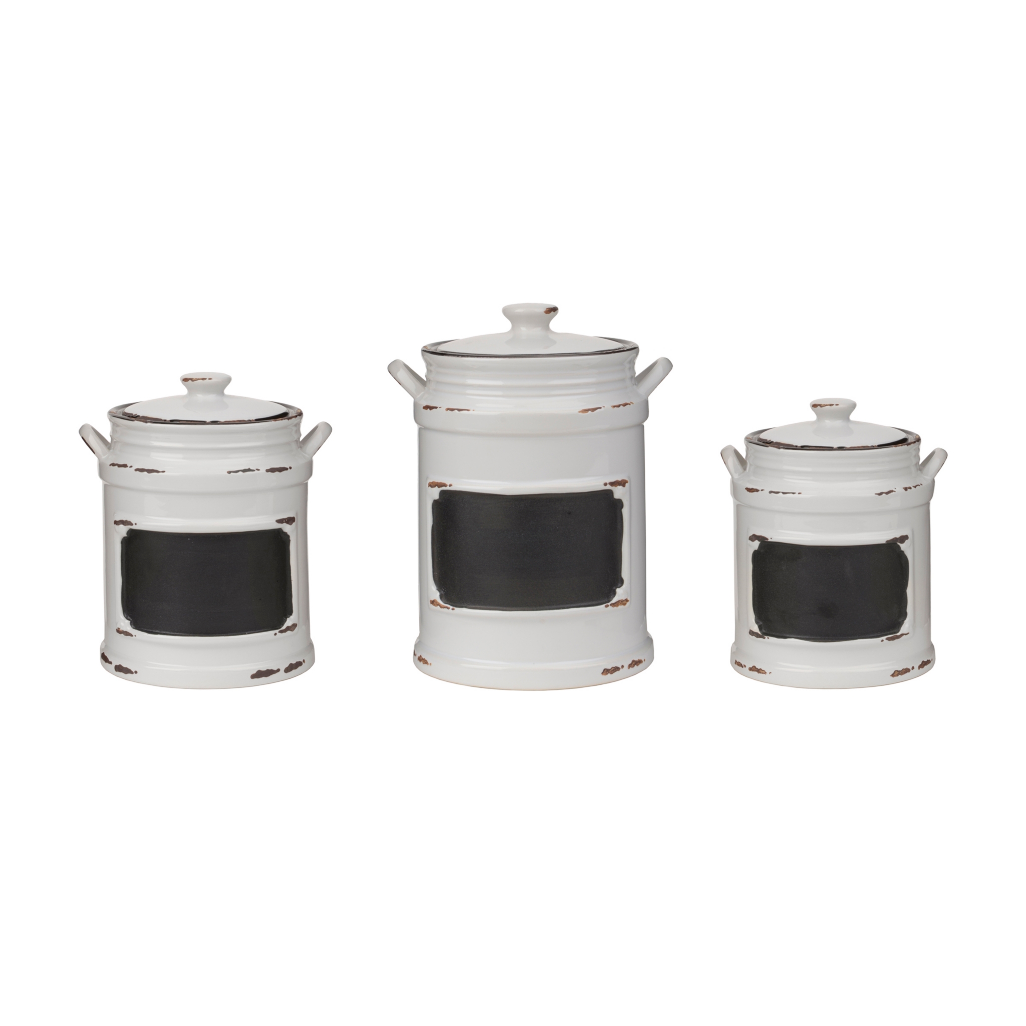 Vintage White Chalkboard Canisters, Set of 3 Kirklands
